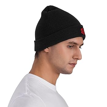 【FETICO】HAND-KNITTED ROSE BEANIE Rose Embroidery Red Rose Cuffed Beanie Skully Men Women New